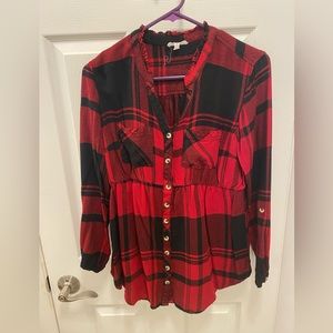 Buffalo plaid tunic top size medium